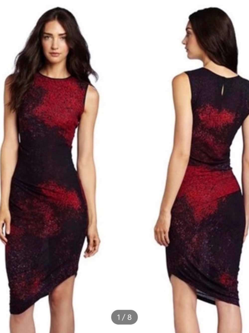 Halston Heritage Asymmetrical Bodycon Sleeveless Dress - Size 6.